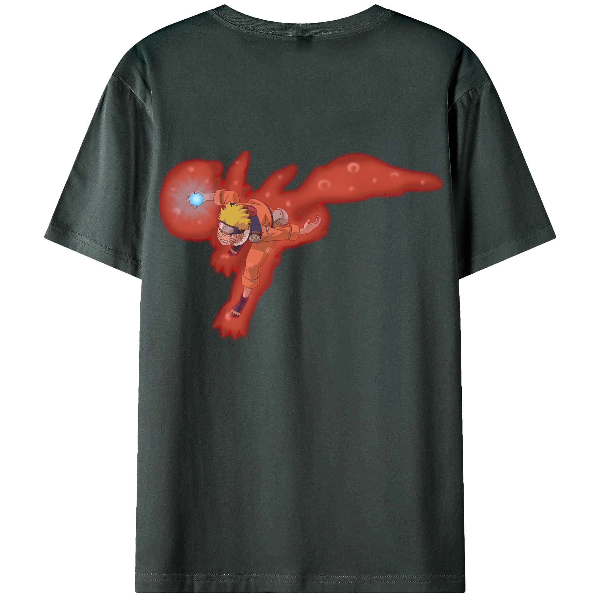 （画像用） NARUTO -ナルト- うずまき ナルト Uzumaki Naruto 綿100％ メンズ半袖Tシャツ（バックプリント） 通気性